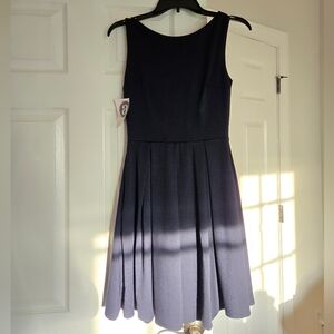 Navy Blue APRICITY JANUARY Pleated Sleeveless Dress